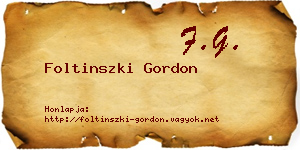 Foltinszki Gordon névjegykártya